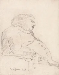 Francis Grose schläft in einem Stuhl